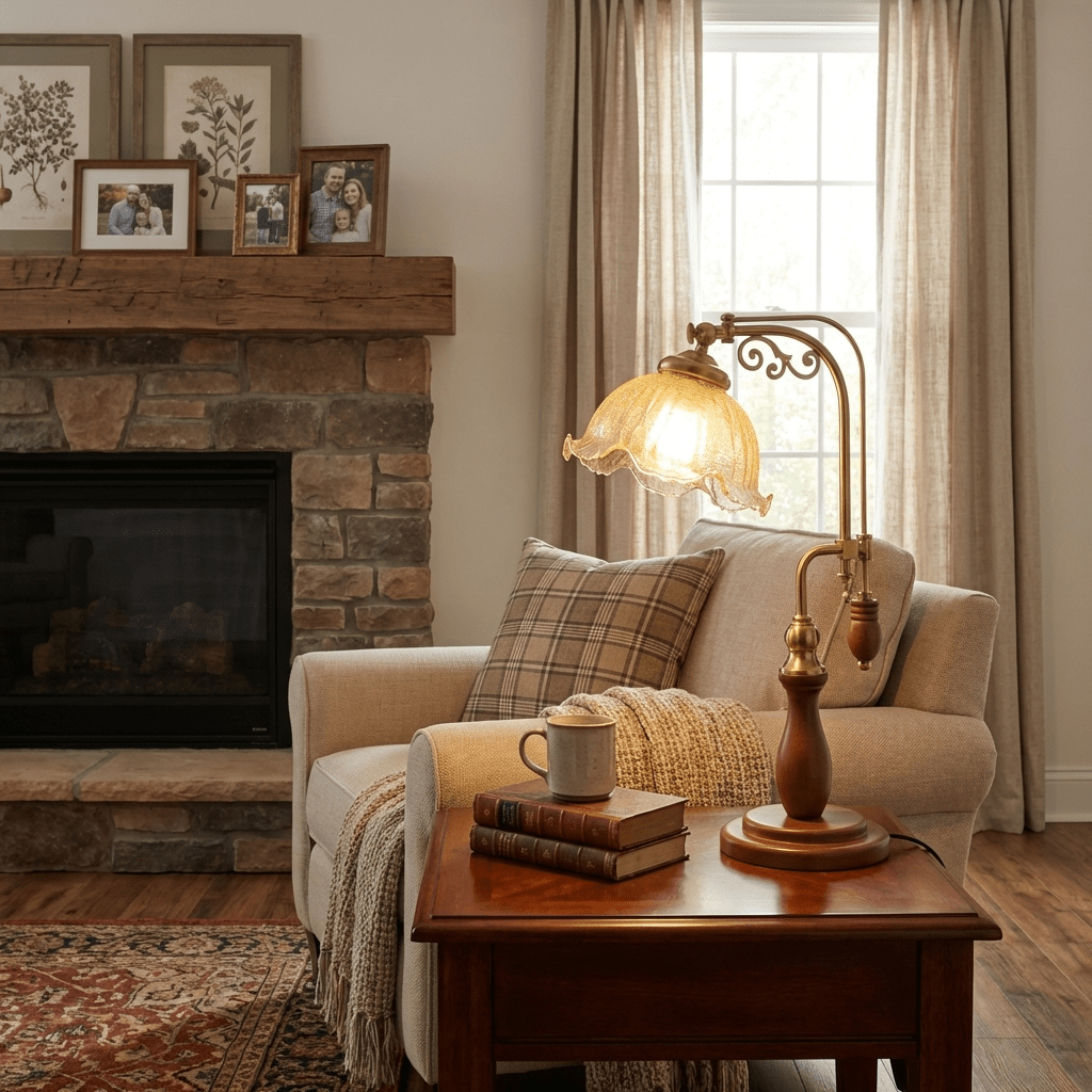 Vintage Gold Desk Lamp — Table Lamp | Maison Monashee — view 2
