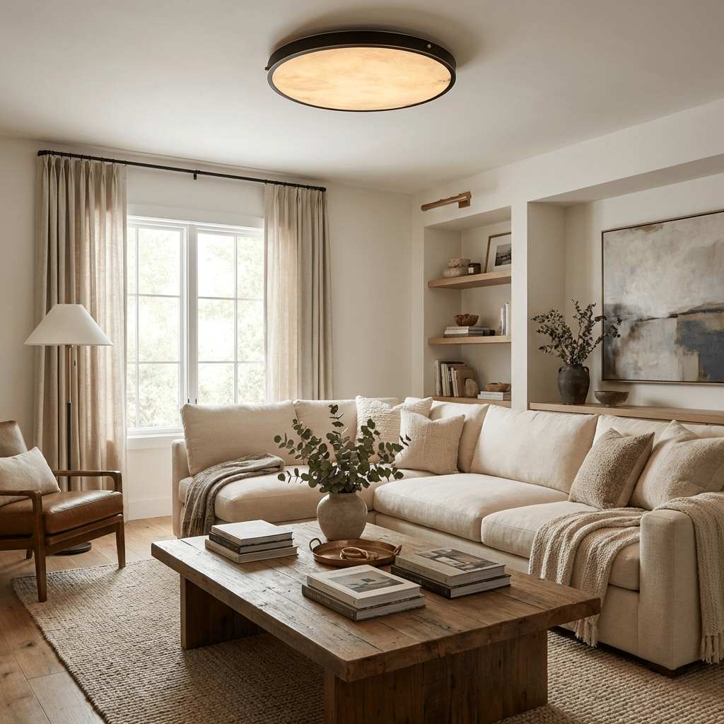 Round Flush Mount Light — Ceiling Light | Maison Monashee — view 2