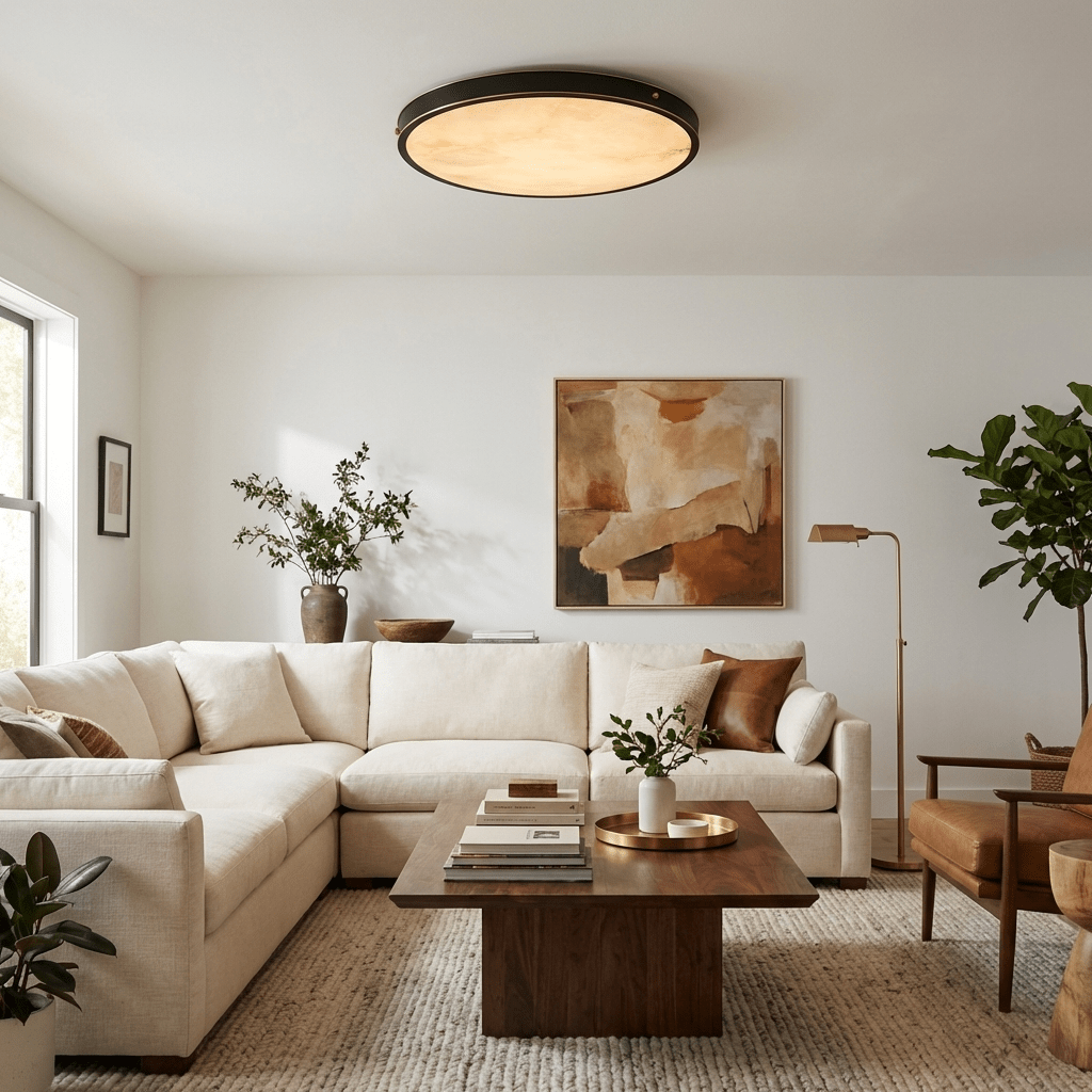 Round Flush Mount Light — Ceiling Light | Maison Monashee — view 3