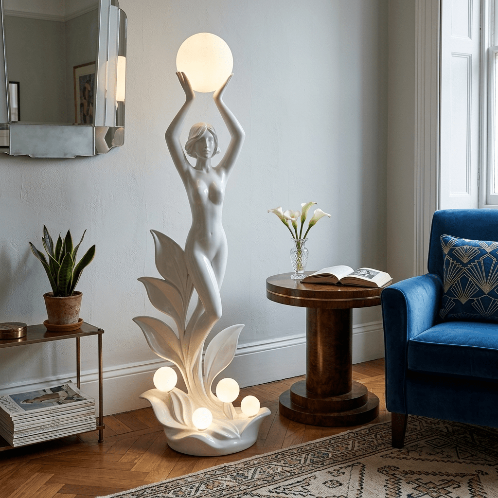 All White Floor Lamp — Floor Lamp | Maison Monashee — view 3