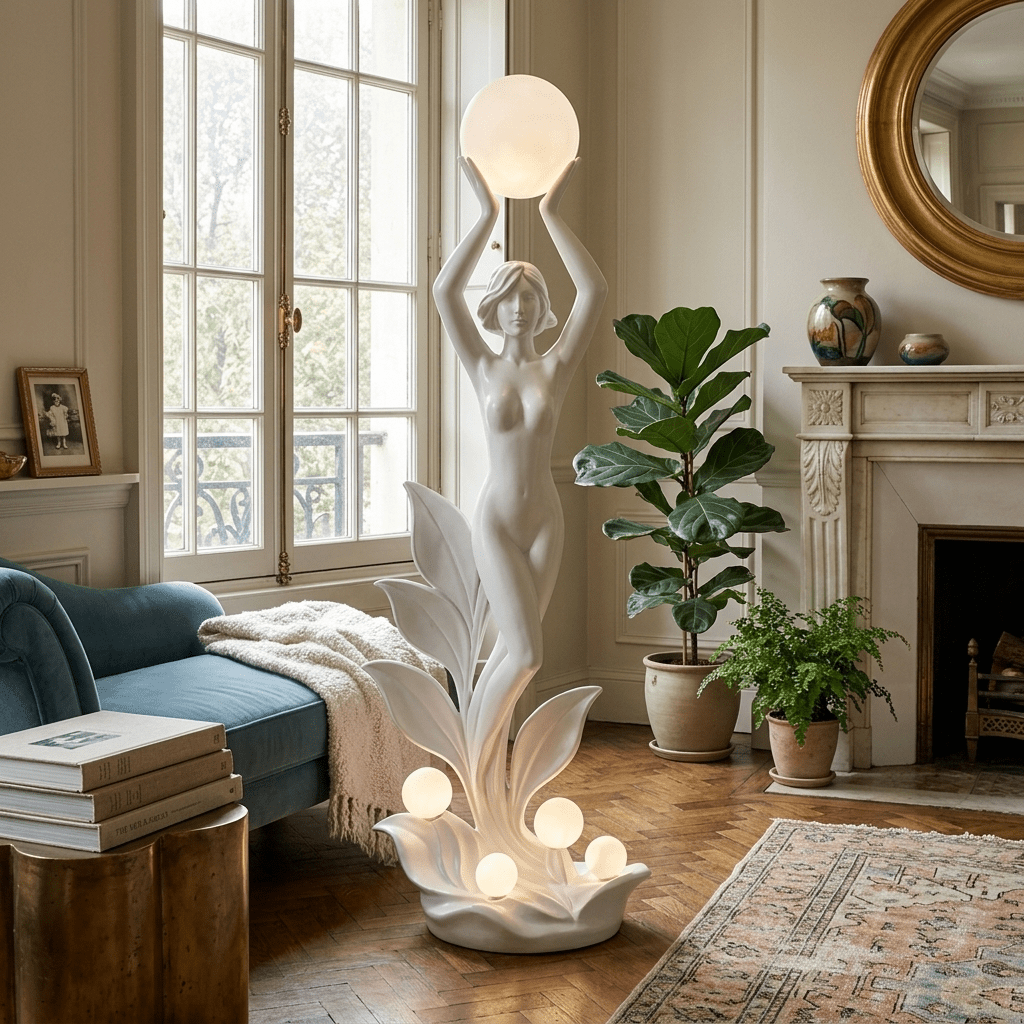 All White Floor Lamp — Floor Lamp | Maison Monashee — view 5
