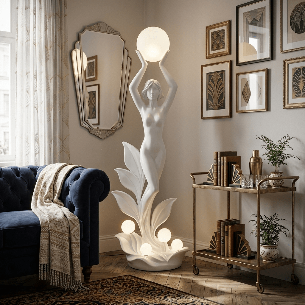 All White Floor Lamp — Floor Lamp | Maison Monashee — view 6
