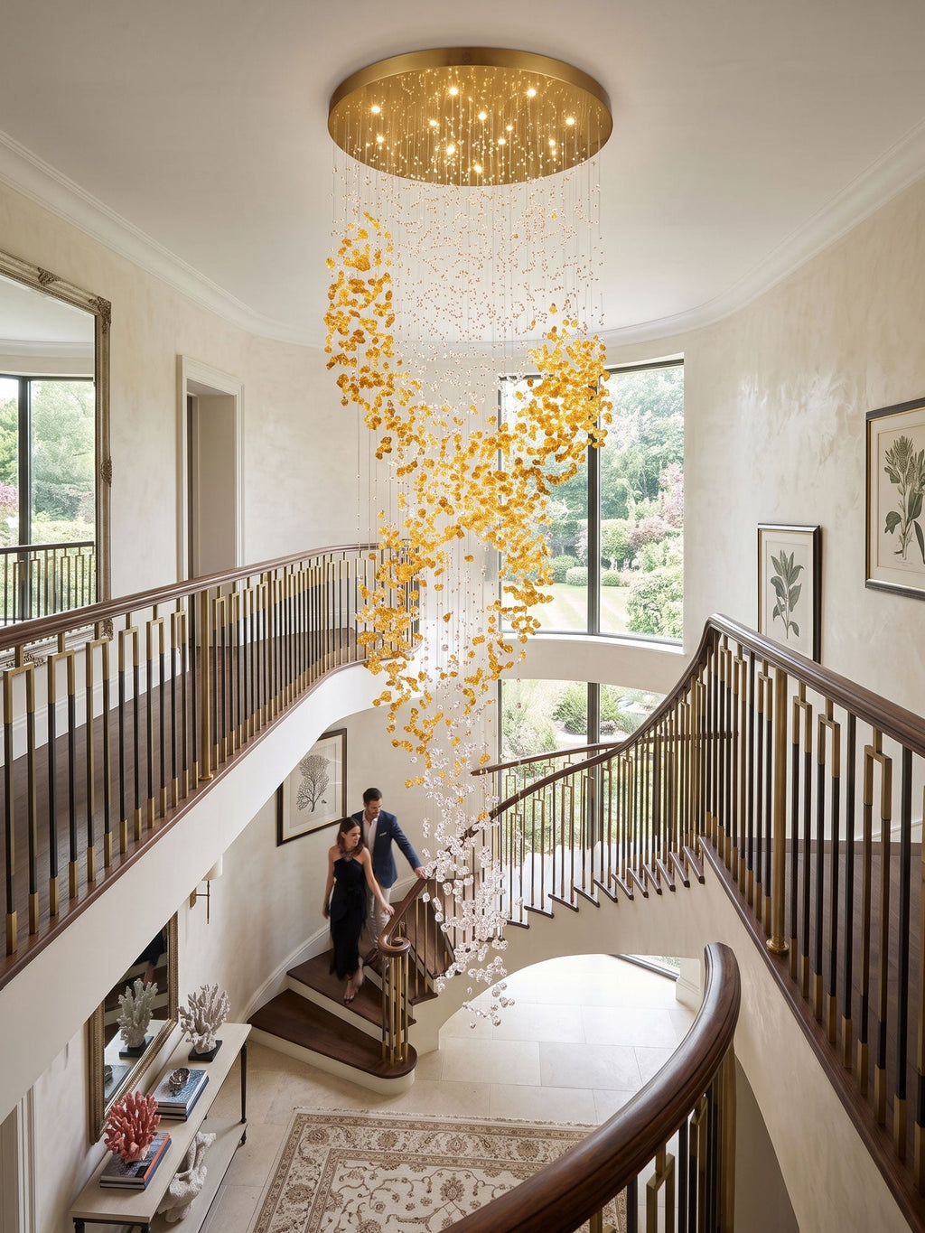 Gold Entryway Chandelier — Chandelier | Maison Monashee — view 6