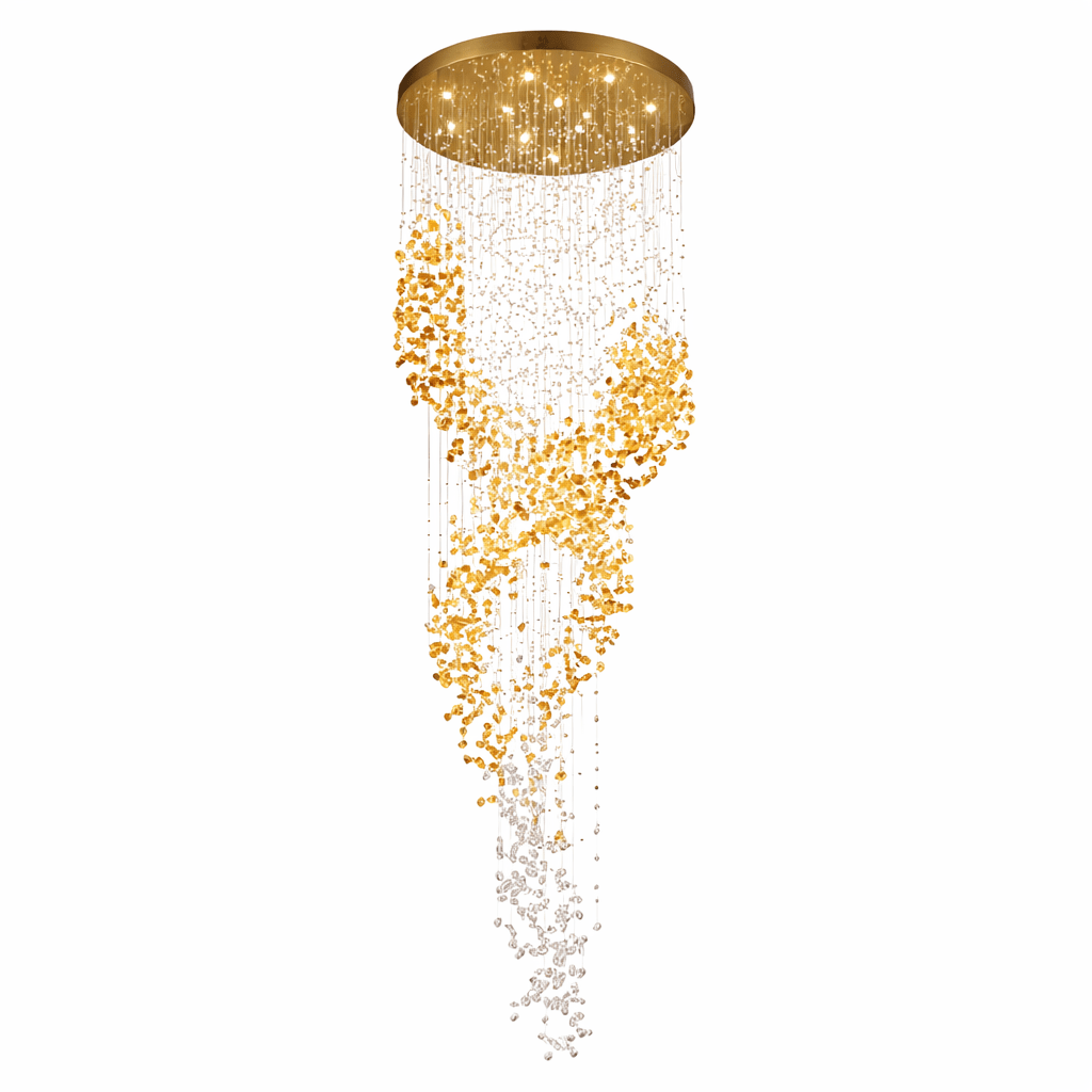 Gold Entryway Chandelier — Chandelier | Maison Monashee — view 10