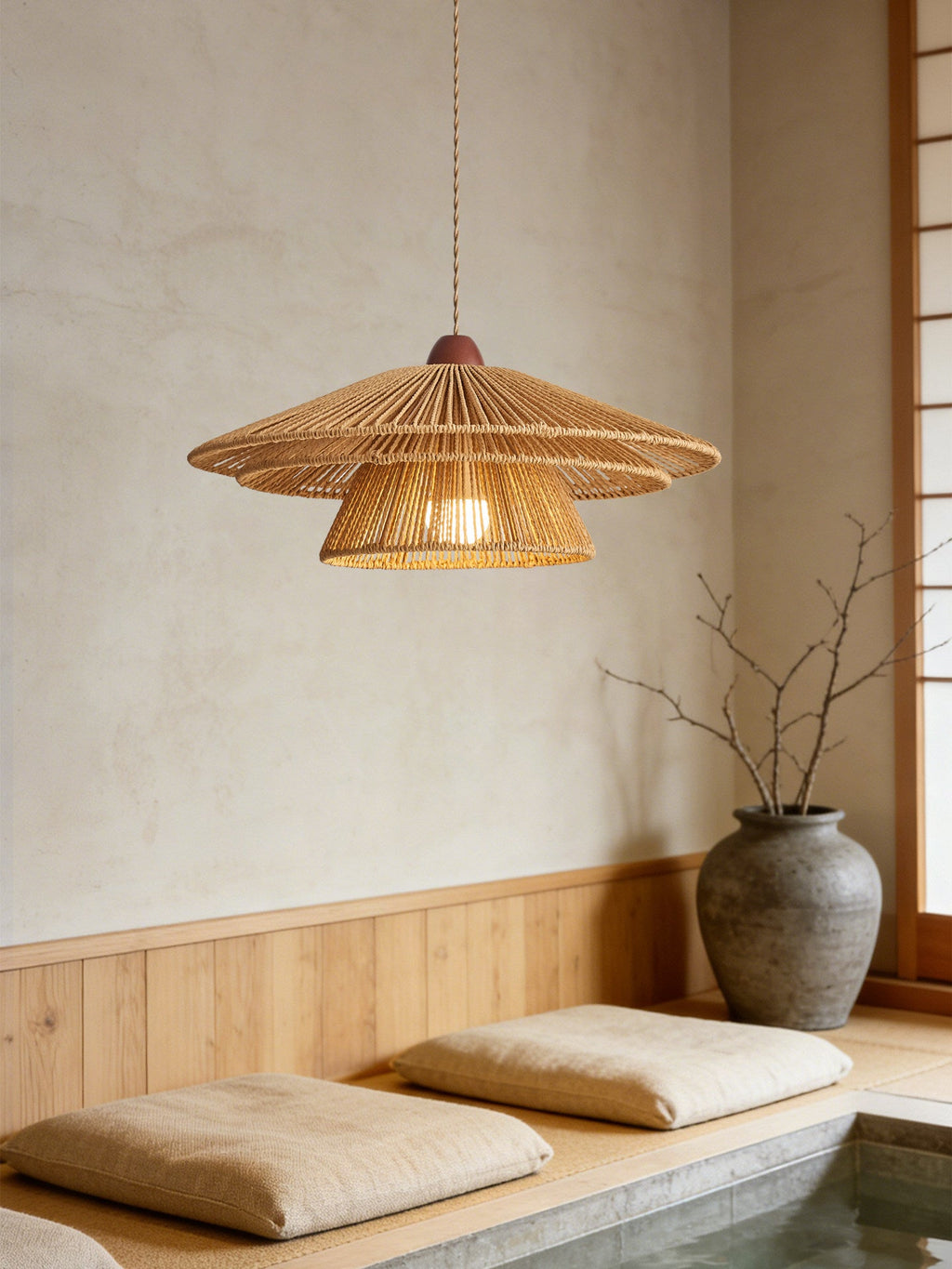 Rattan Large Pendant Light — Pendant Light | Maison Monashee — view 2