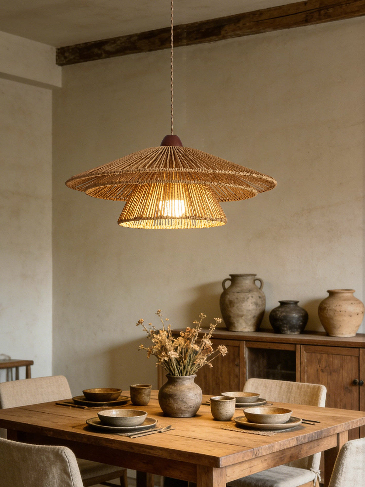 Rattan Large Pendant Light — Pendant Light | Maison Monashee — view 5