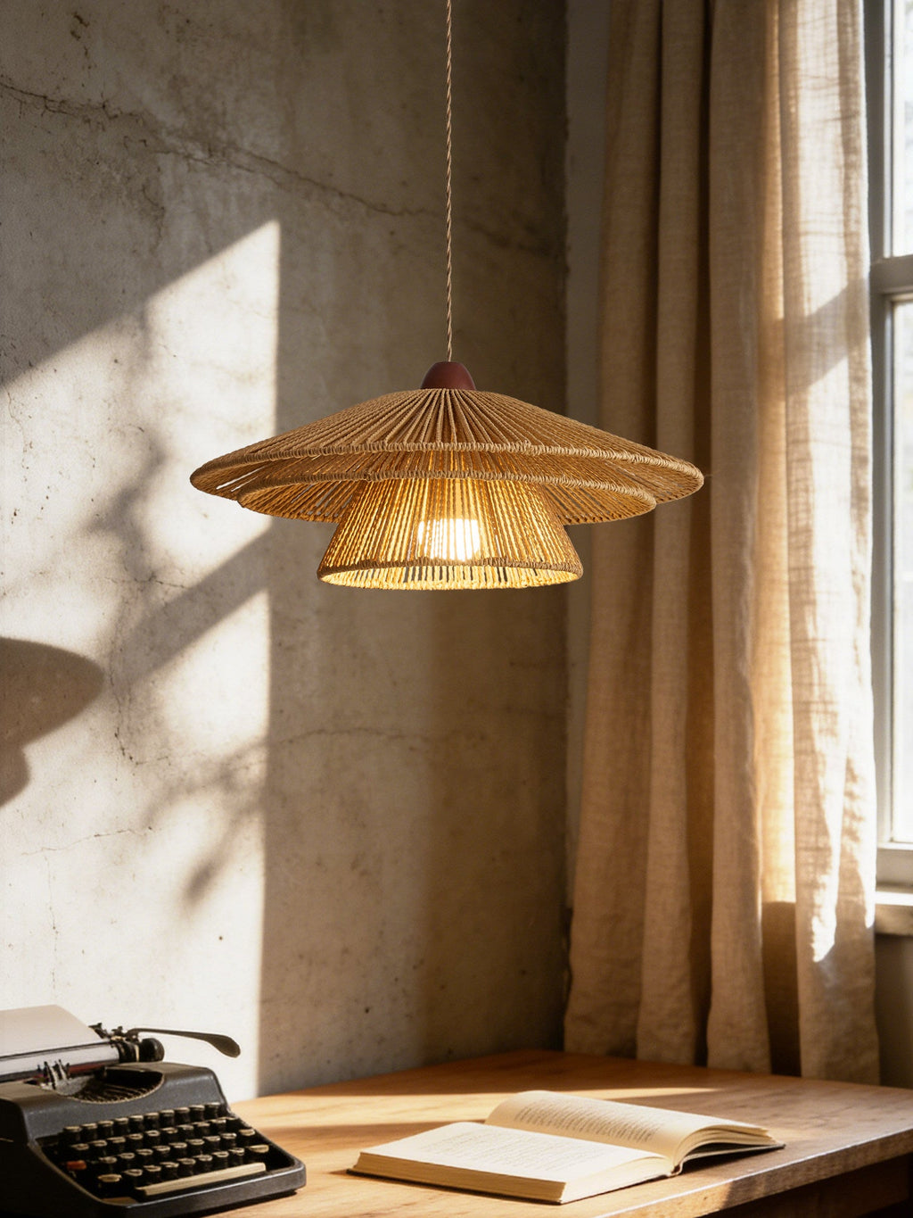 Rattan Large Pendant Light — Pendant Light | Maison Monashee — view 6
