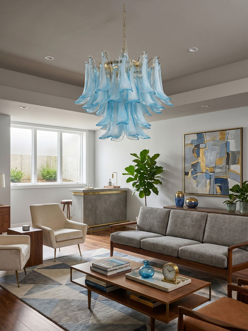 Aqua Glass Chandelier — Chandelier | Maison Monashee — view 6