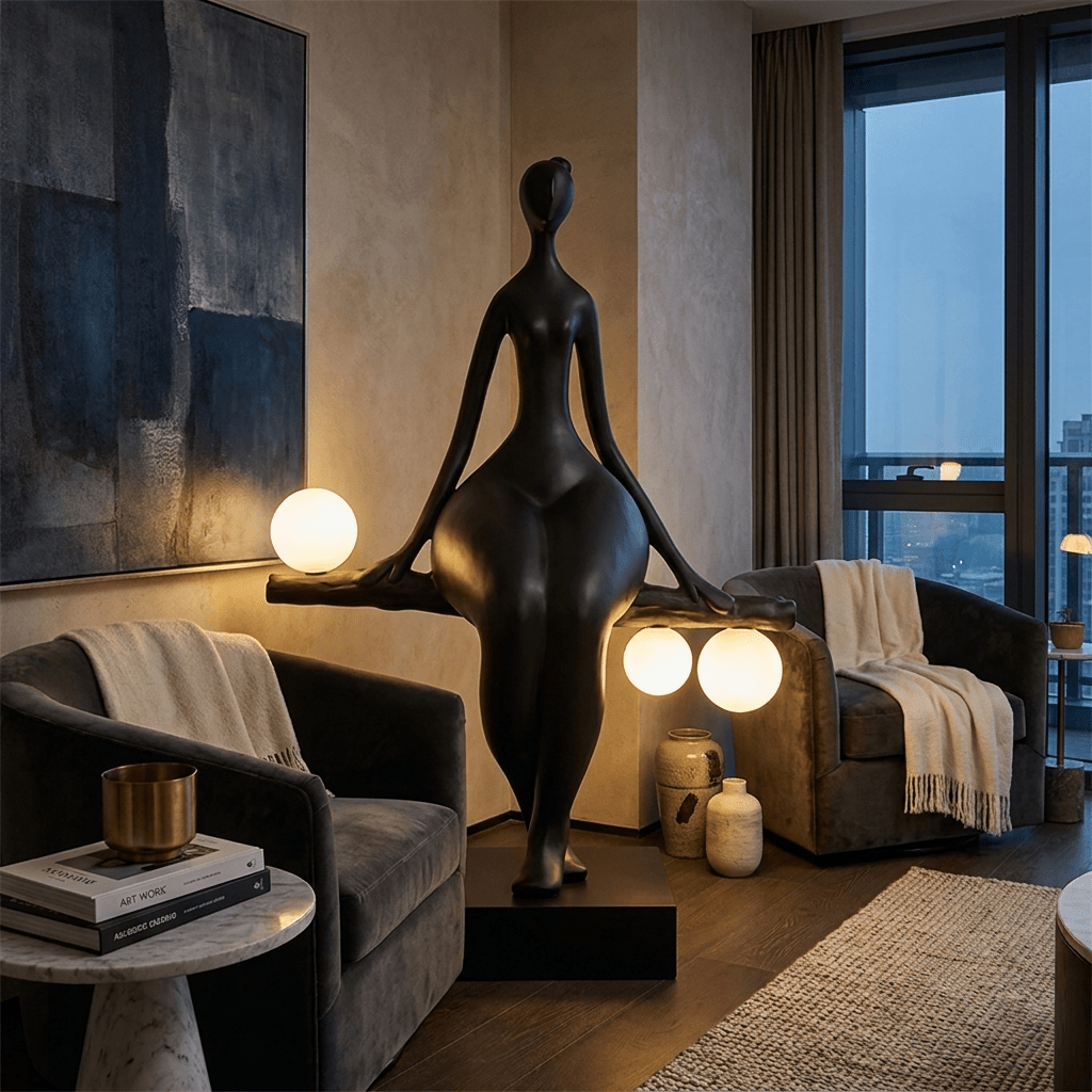 Black Gold Floor Lamp — Floor Lamp | Maison Monashee — view 3