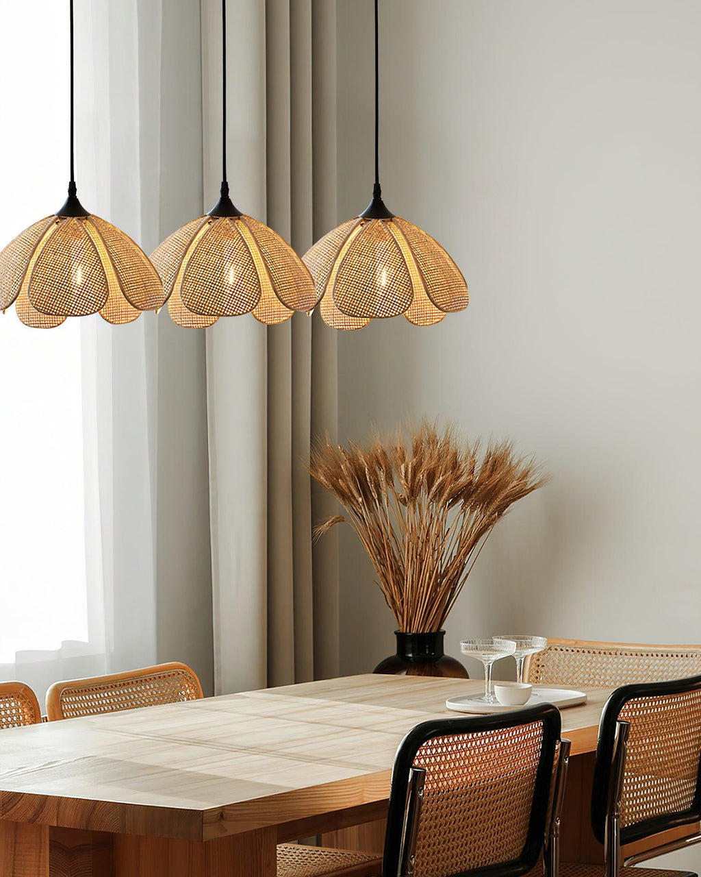 Scalloped Rattan Pendant Light — Pendant Light | Maison Monashee — view 9