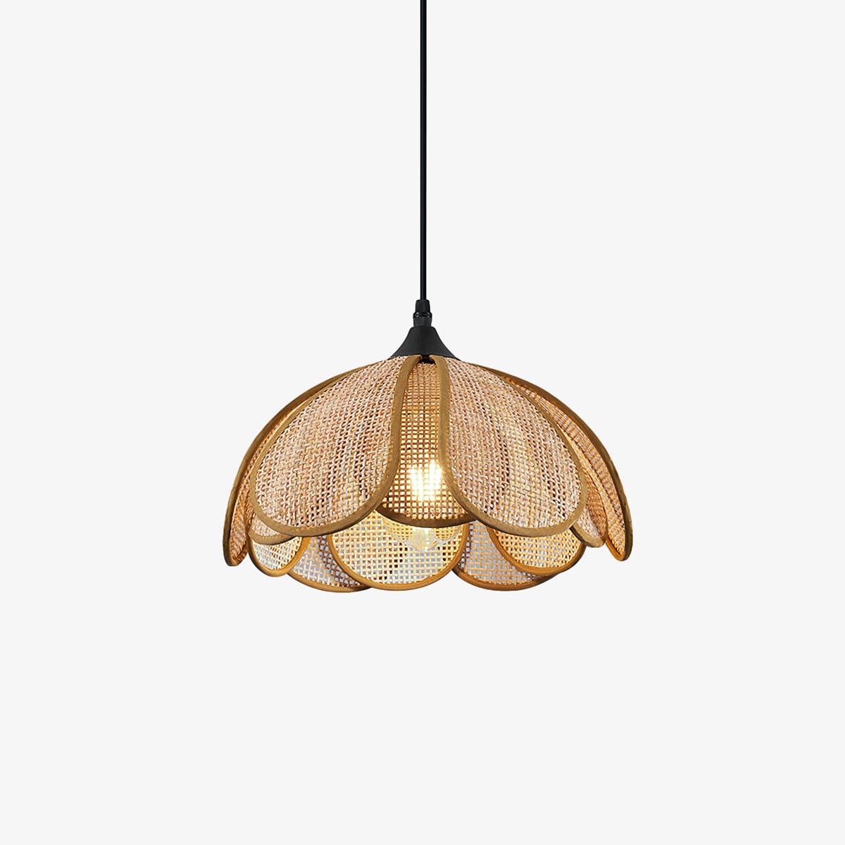 Scalloped Rattan Pendant Light — Pendant Light | Maison Monashee — view 10