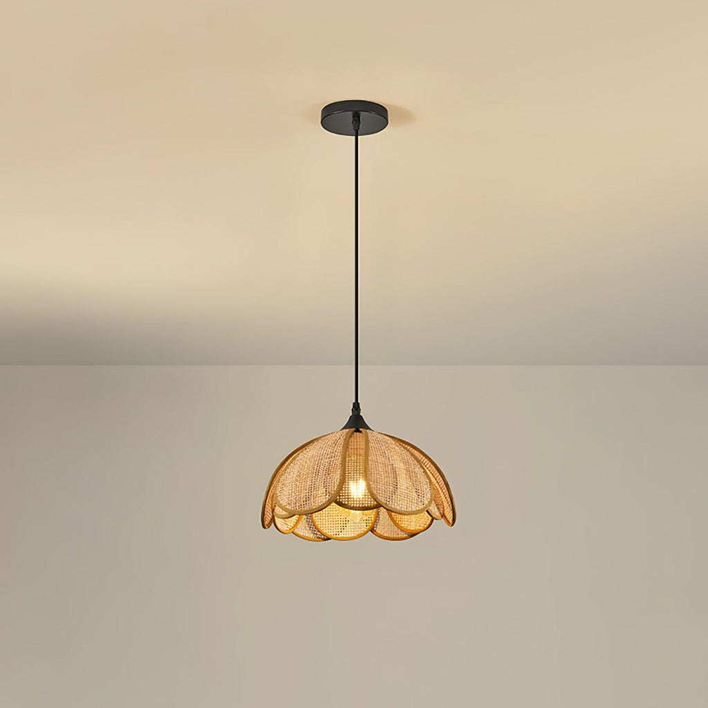 Scalloped Rattan Pendant Light — Pendant Light | Maison Monashee — view 12