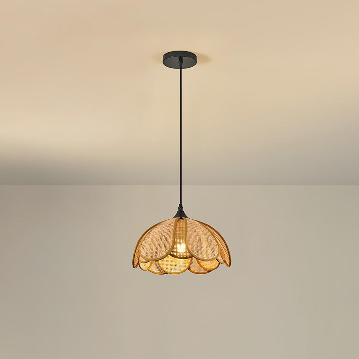 Scalloped Rattan Pendant Light — Pendant Light | Maison Monashee — view 12