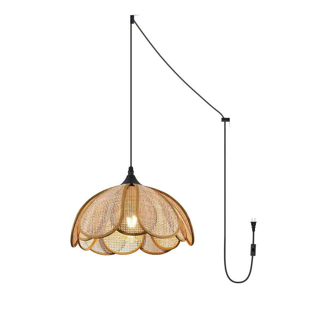 Scalloped Rattan Pendant Light — Pendant Light | Maison Monashee — view 11