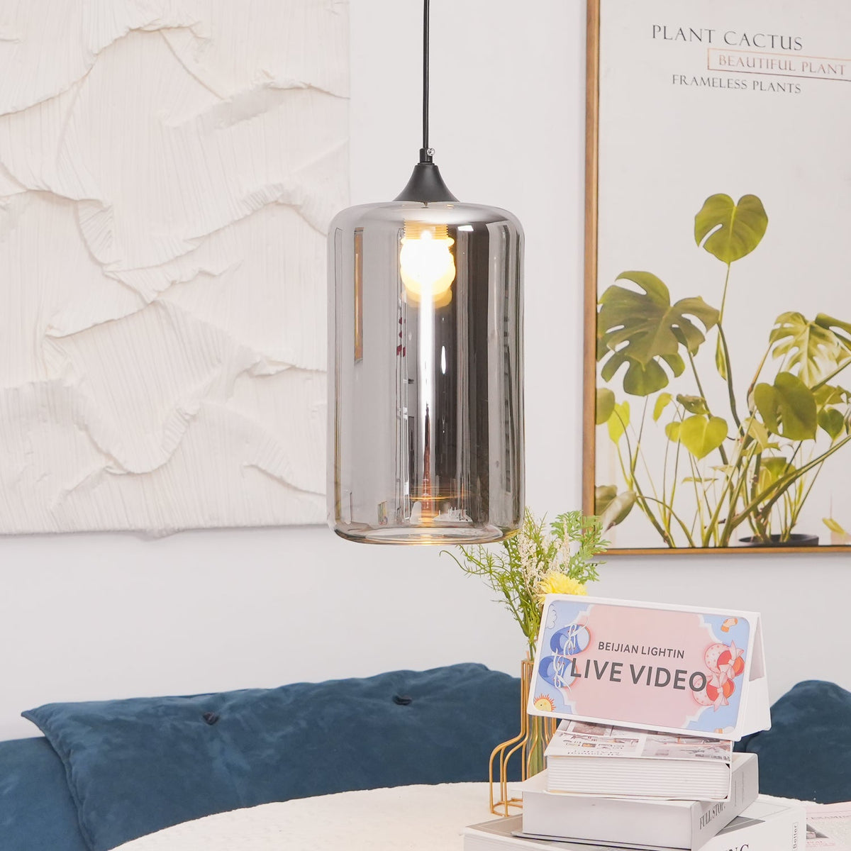 Black Smoked Glass Pendant Light — Pendant Light | Maison Monashee — view 7