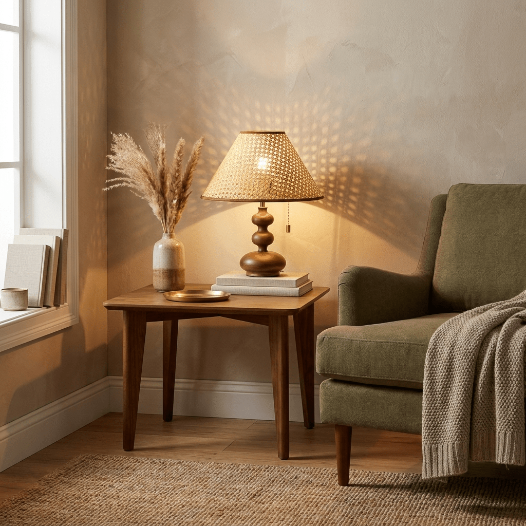 Round Wood Table Lamp — Table Lamp | Maison Monashee — view 4