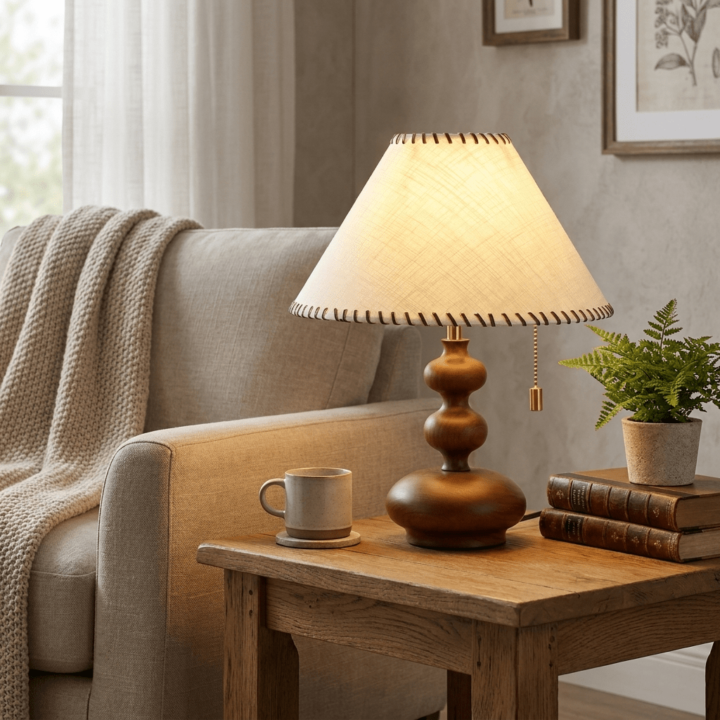 Round Wood Table Lamp — Table Lamp | Maison Monashee — view 3