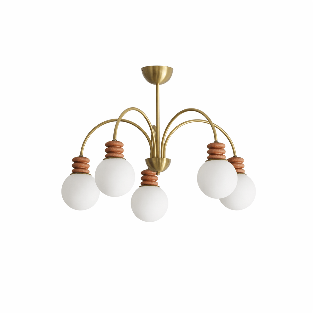 Sculptural Glass 3 Light Globe Chandelier — Chandelier | Maison Monashee — view 5
