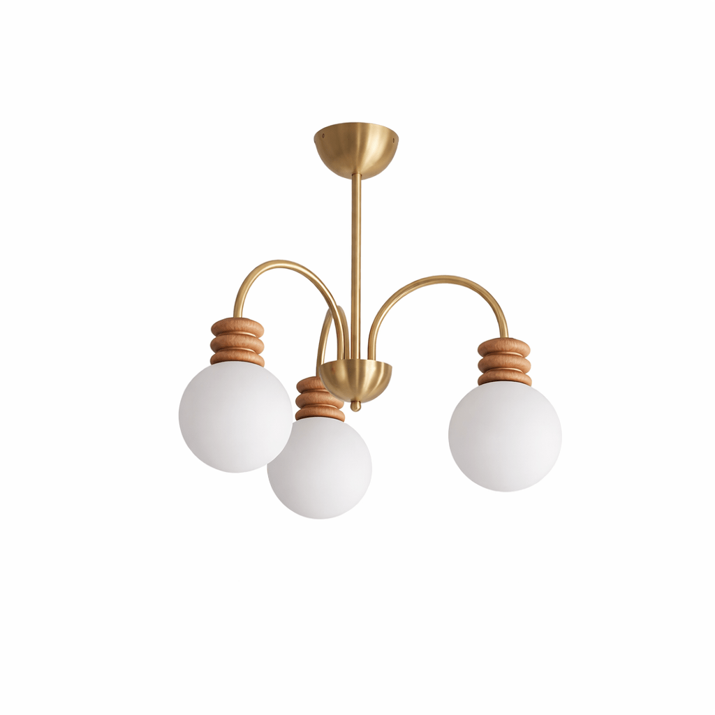 Sculptural Glass 3 Light Globe Chandelier — Chandelier | Maison Monashee — view 6
