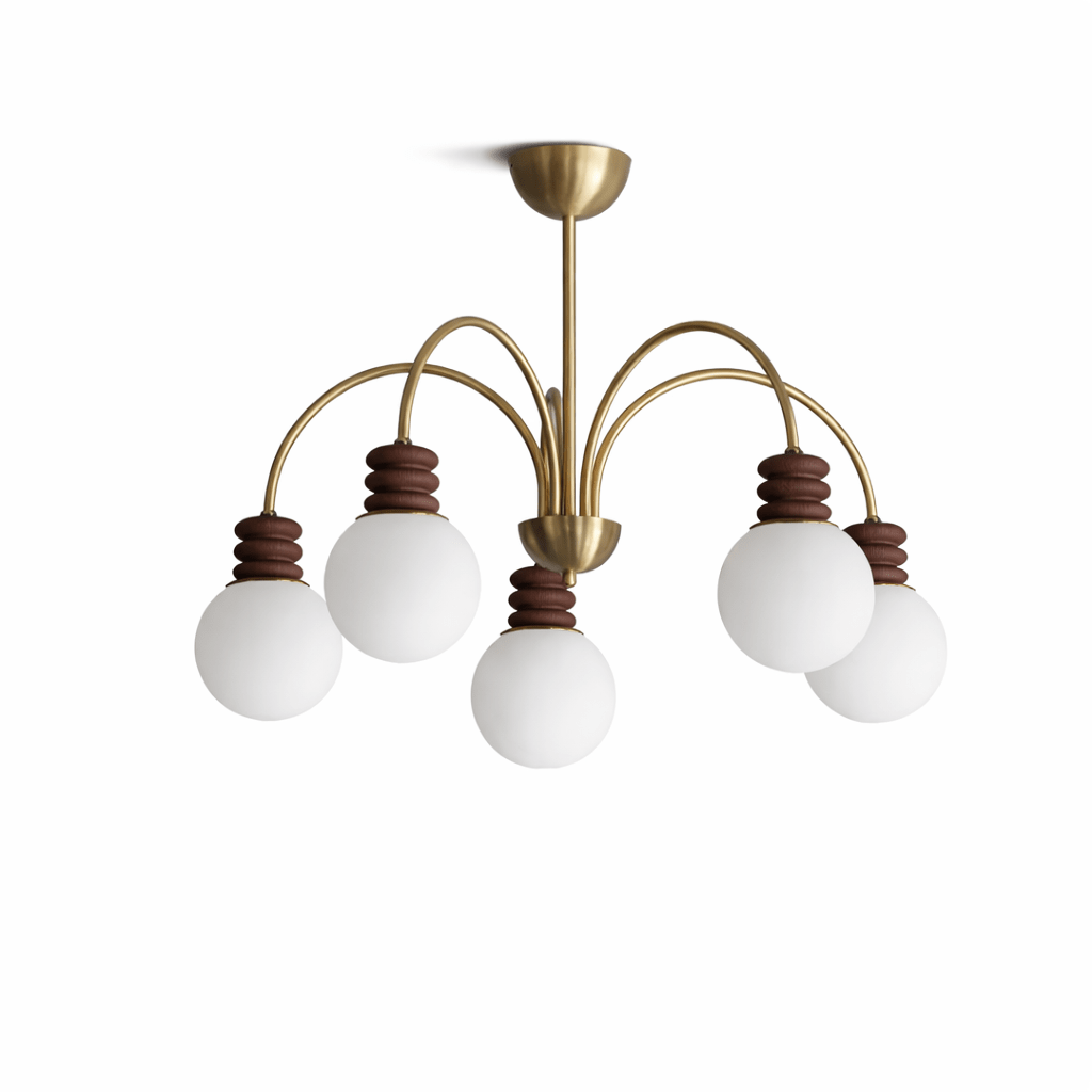 Sculptural Glass 3 Light Globe Chandelier — Chandelier | Maison Monashee — view 4