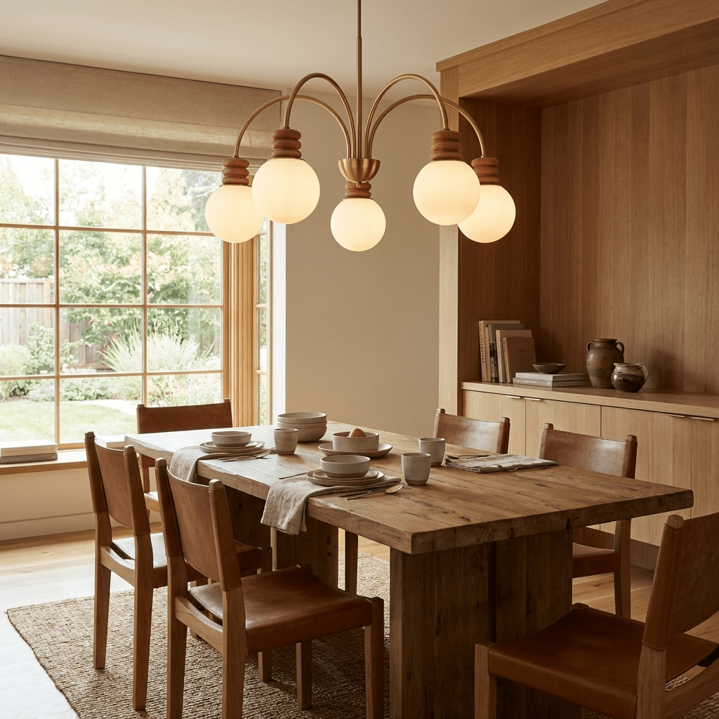 Sculptural Glass 3 Light Globe Chandelier — Chandelier | Maison Monashee — view 3