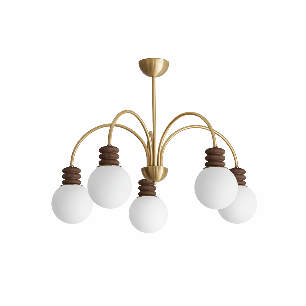 Sculptural Glass 3 Light Globe Chandelier — Chandelier | Maison Monashee — view 7