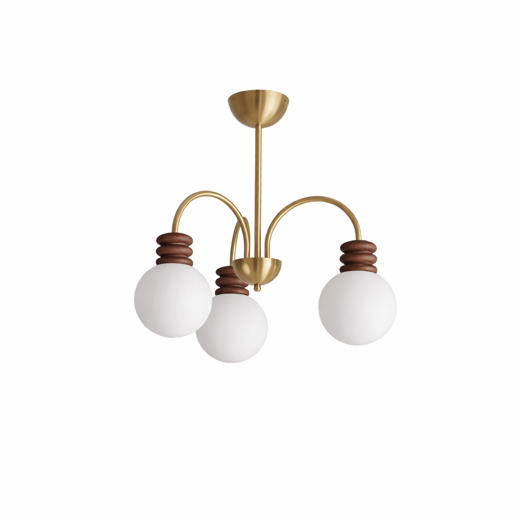 Sculptural Glass 3 Light Globe Chandelier — Chandelier | Maison Monashee — view 8