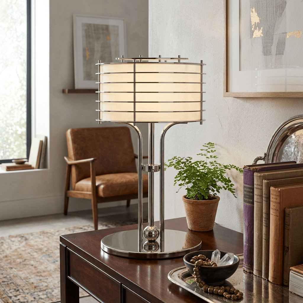 Tall Chrome Table Lamp — Table Lamp | Maison Monashee — view 3