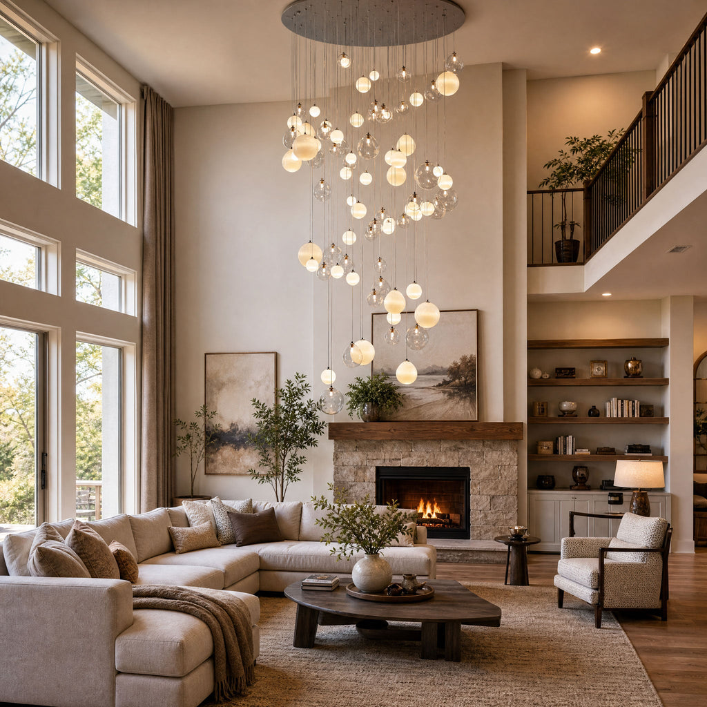 Clear Glass Bubble Chandelier — Chandelier | Maison Monashee — view 4