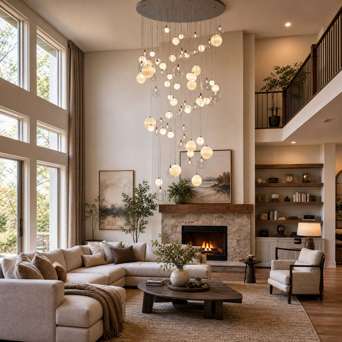 Clear Glass Bubble Chandelier — Chandelier | Maison Monashee — view 4
