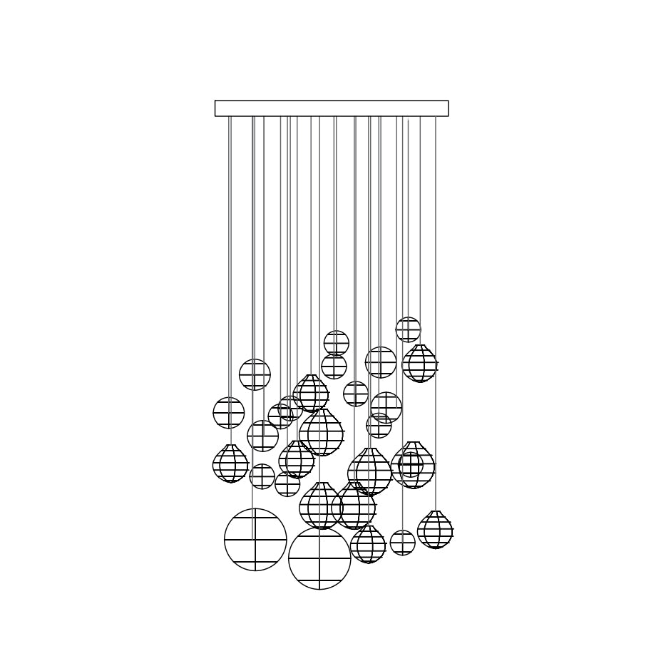 Clear Glass Bubble Chandelier — Chandelier | Maison Monashee — view 25