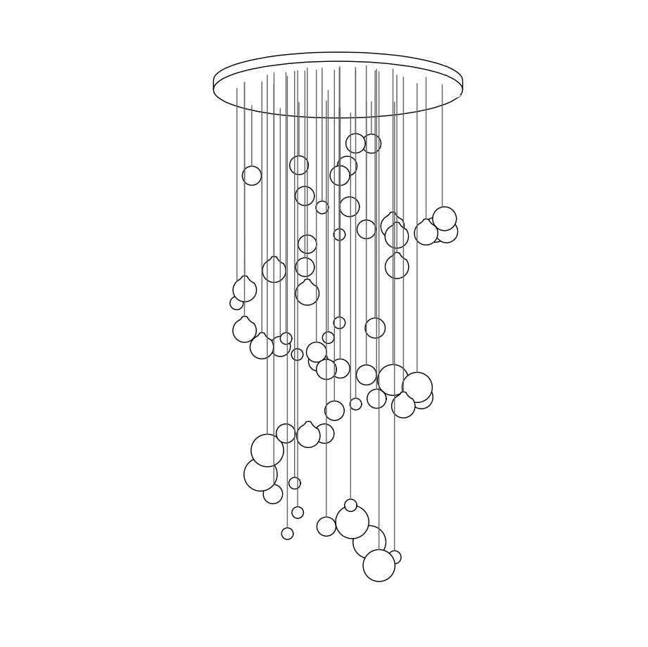 Clear Glass Bubble Chandelier — Chandelier | Maison Monashee — view 26