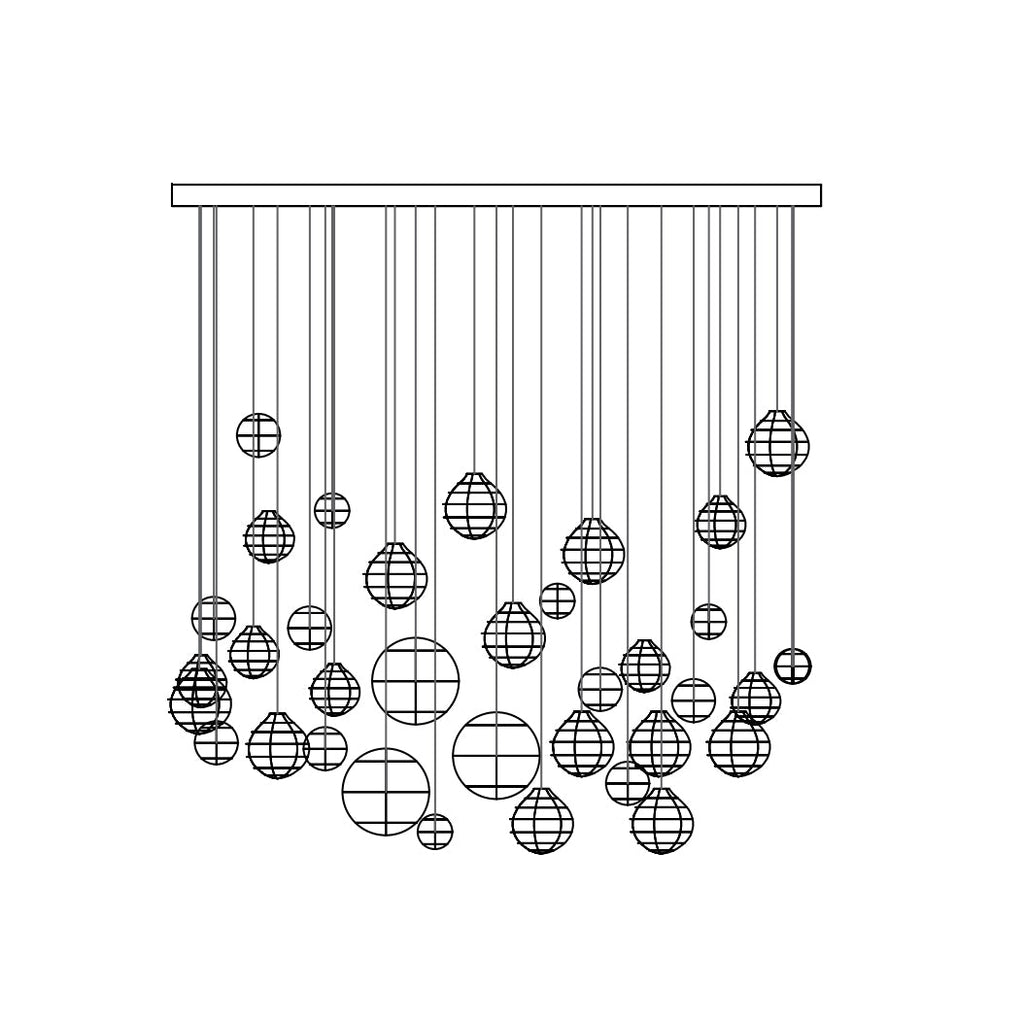 Clear Glass Bubble Chandelier — Chandelier | Maison Monashee — view 23