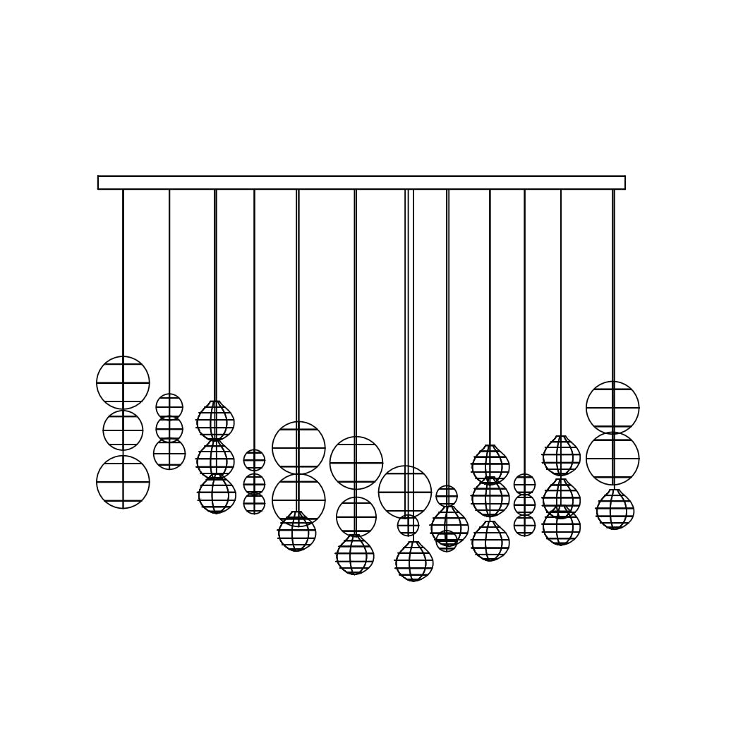 Clear Glass Bubble Chandelier — Chandelier | Maison Monashee — view 24