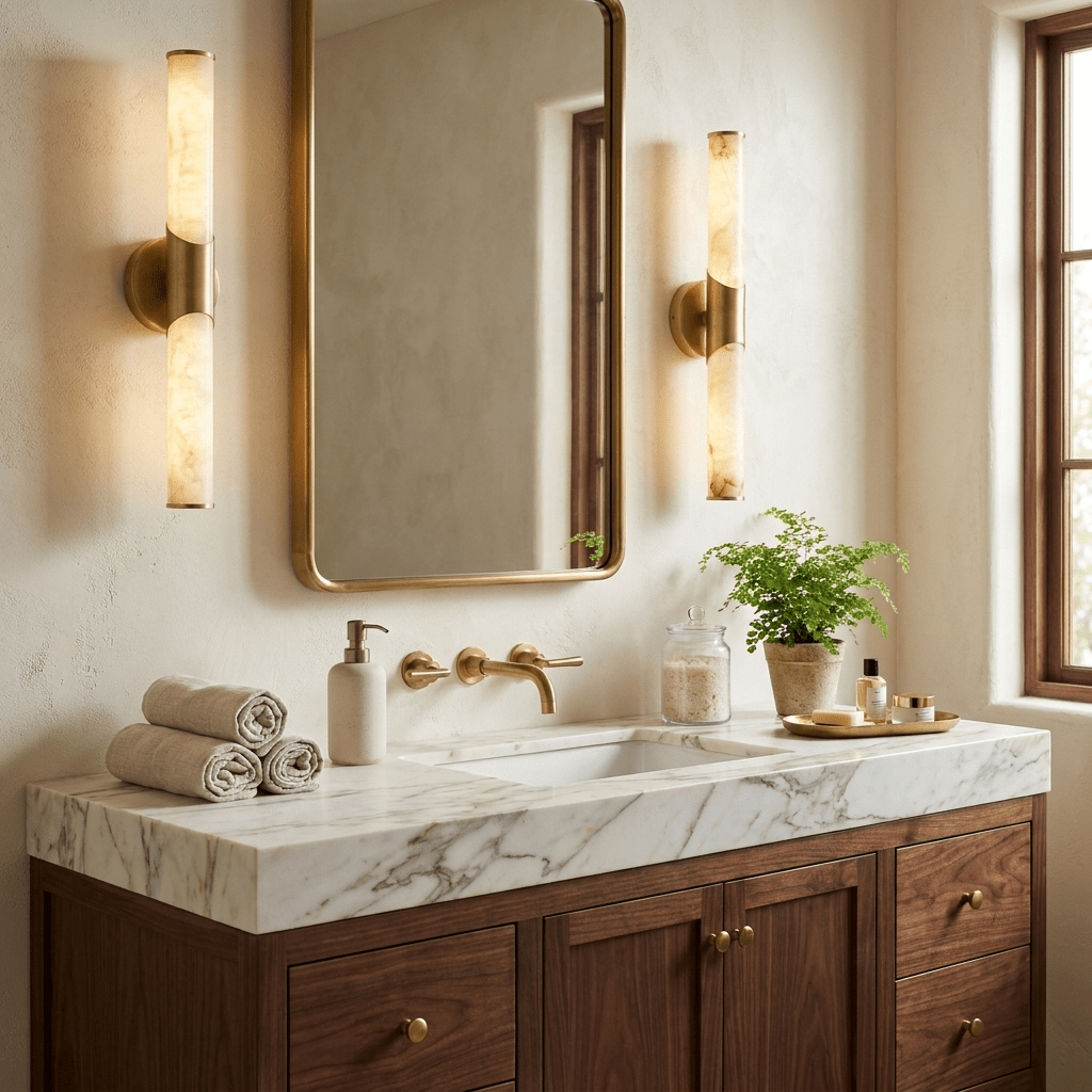 White Bathroom Sconce — Wall Sconce | Maison Monashee — view 9