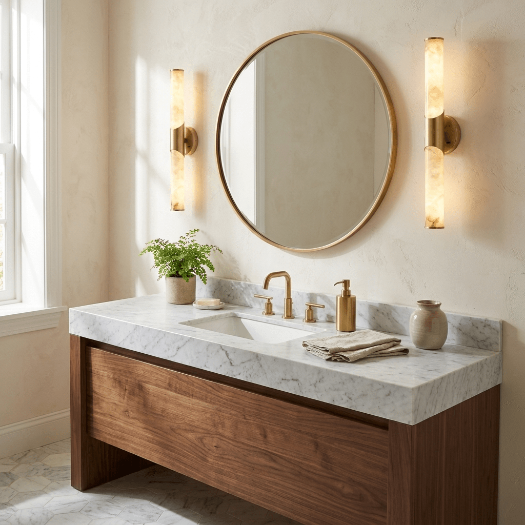 White Bathroom Sconce — Wall Sconce | Maison Monashee — view 4