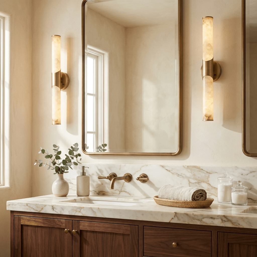 White Bathroom Sconce — Wall Sconce | Maison Monashee — view 3