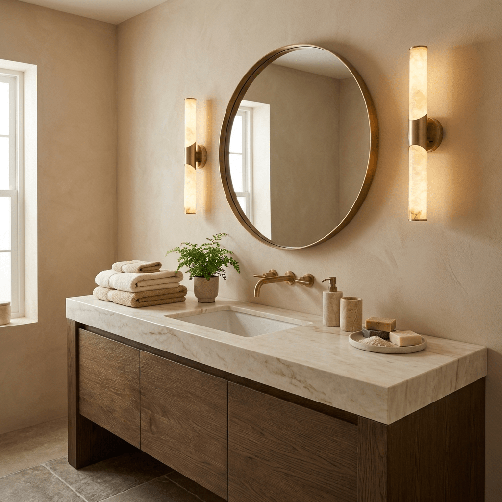 White Bathroom Sconce — Wall Sconce | Maison Monashee — view 8
