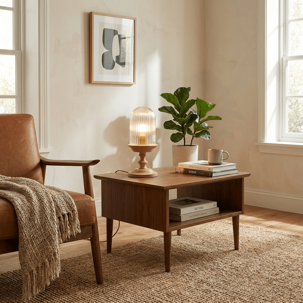 Ribbed Glass Table Lamp — Table Lamp | Maison Monashee — view 3