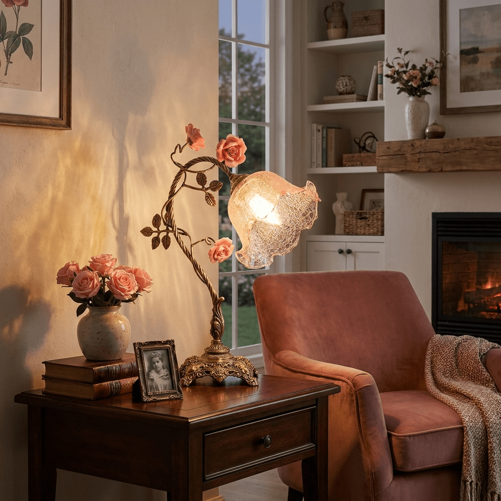 Flower Table Lamp Vintage — Table Lamp | Maison Monashee — view 3