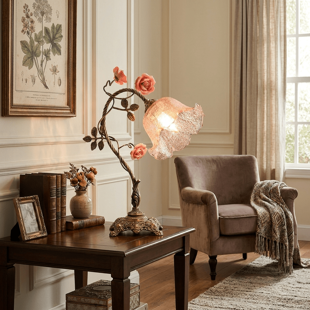 Flower Table Lamp Vintage — Table Lamp | Maison Monashee — view 4