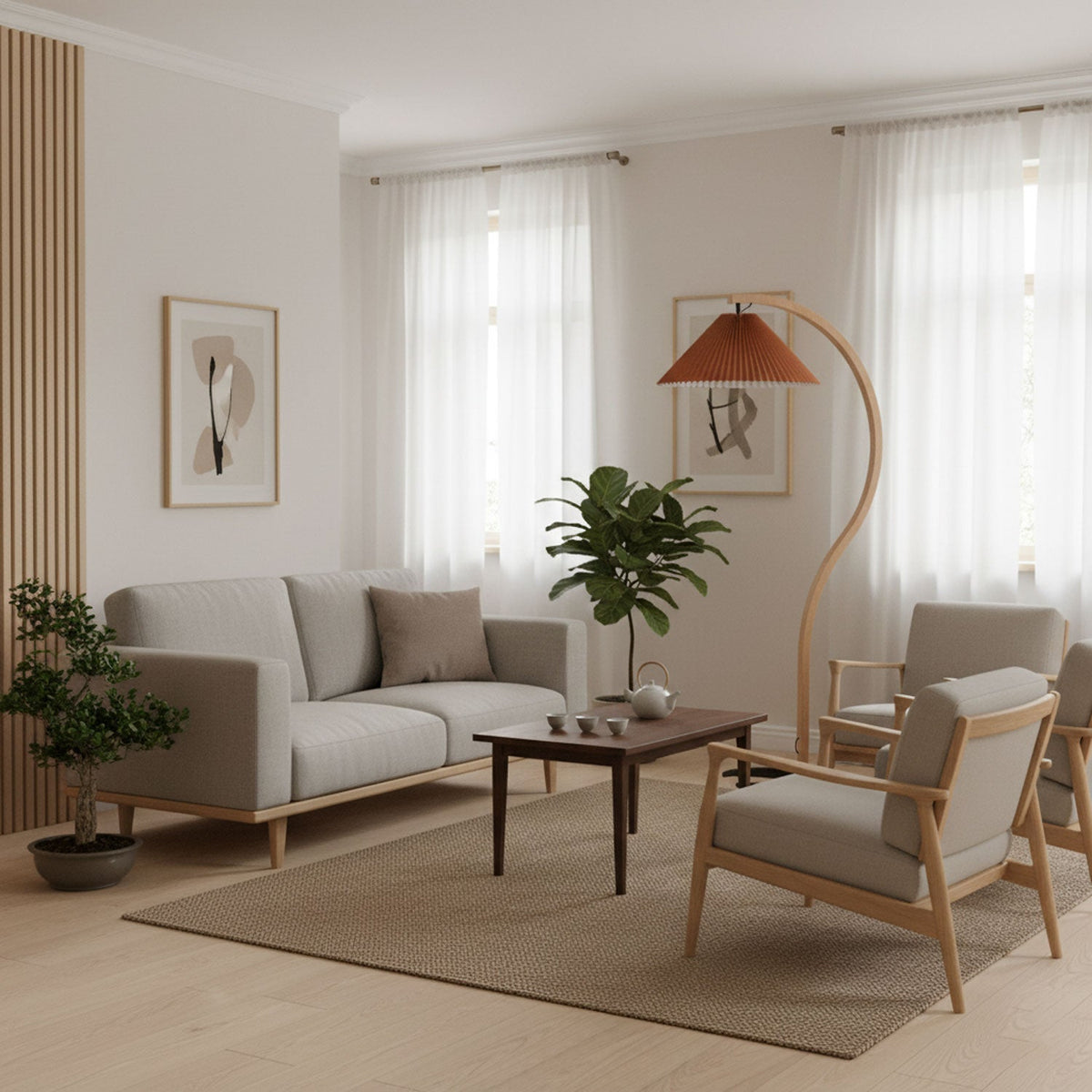 Scandinavian Wood Floor Lamp — Floor Lamp | Maison Monashee — view 20