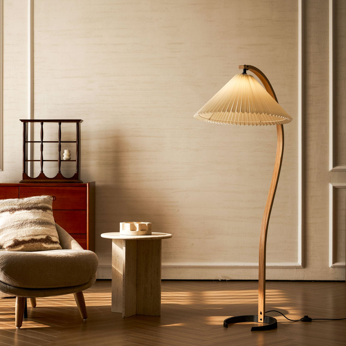 Scandinavian Wood Floor Lamp — Floor Lamp | Maison Monashee — view 134