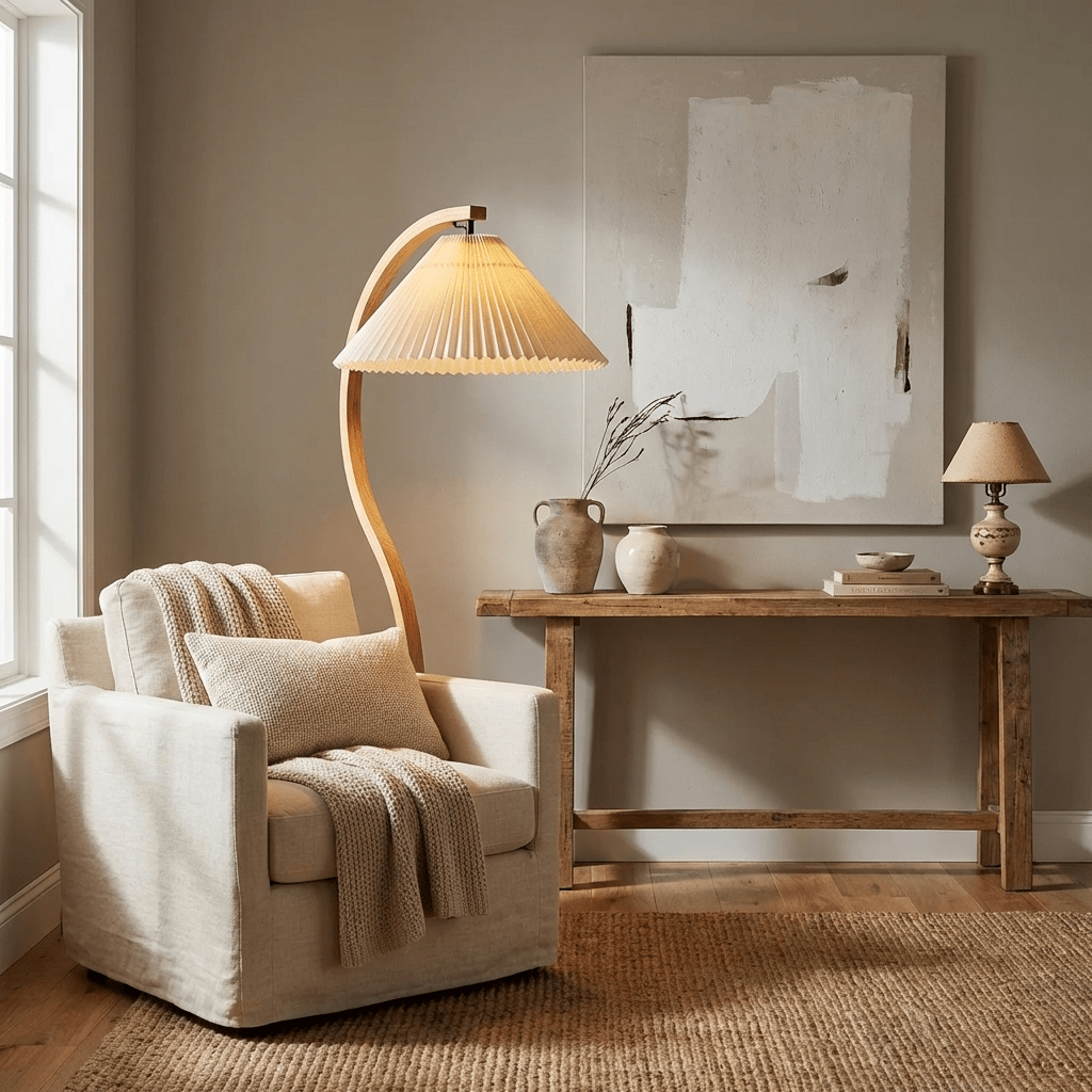 Scandinavian Wood Floor Lamp — Floor Lamp | Maison Monashee — view 9