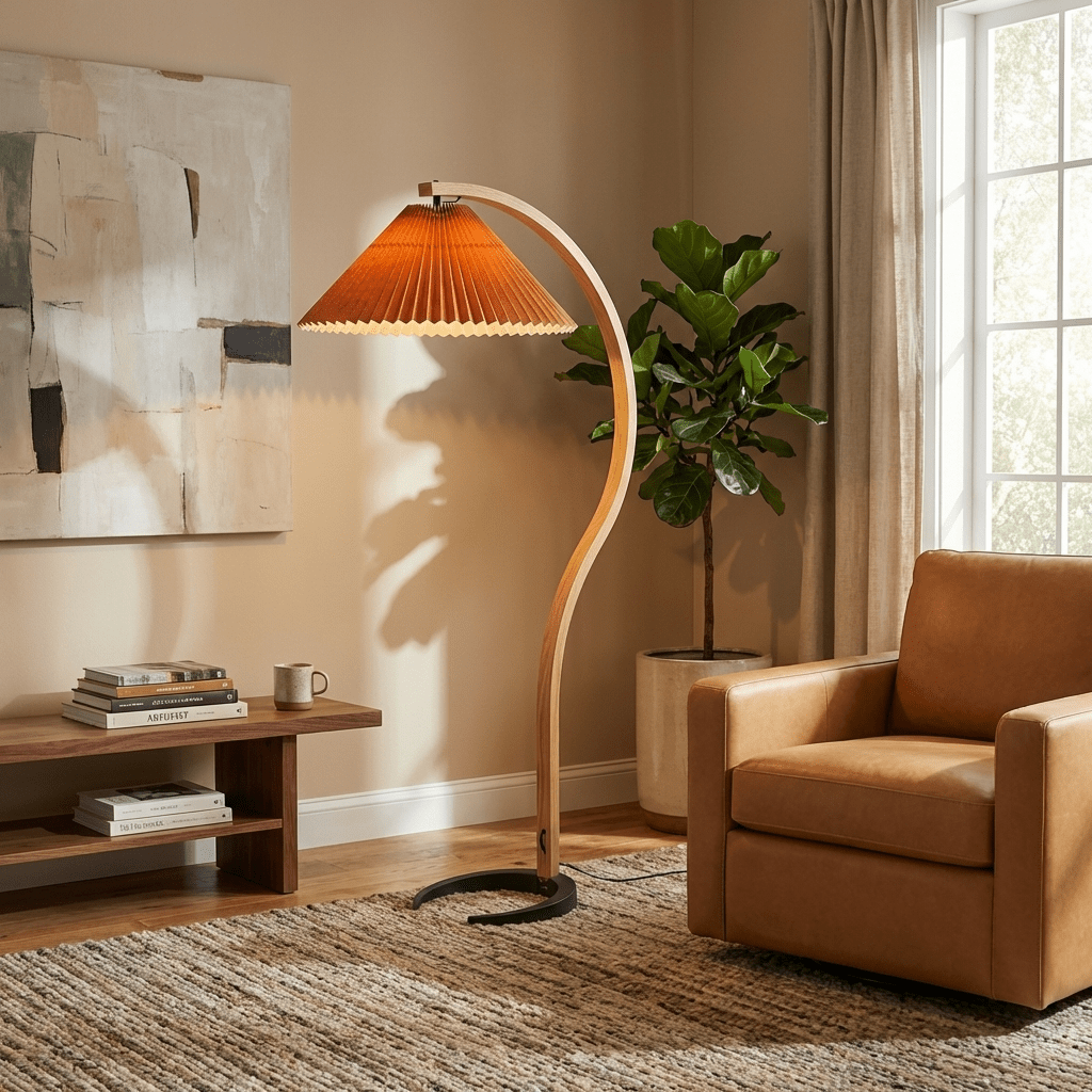 Scandinavian Wood Floor Lamp — Floor Lamp | Maison Monashee — view 5