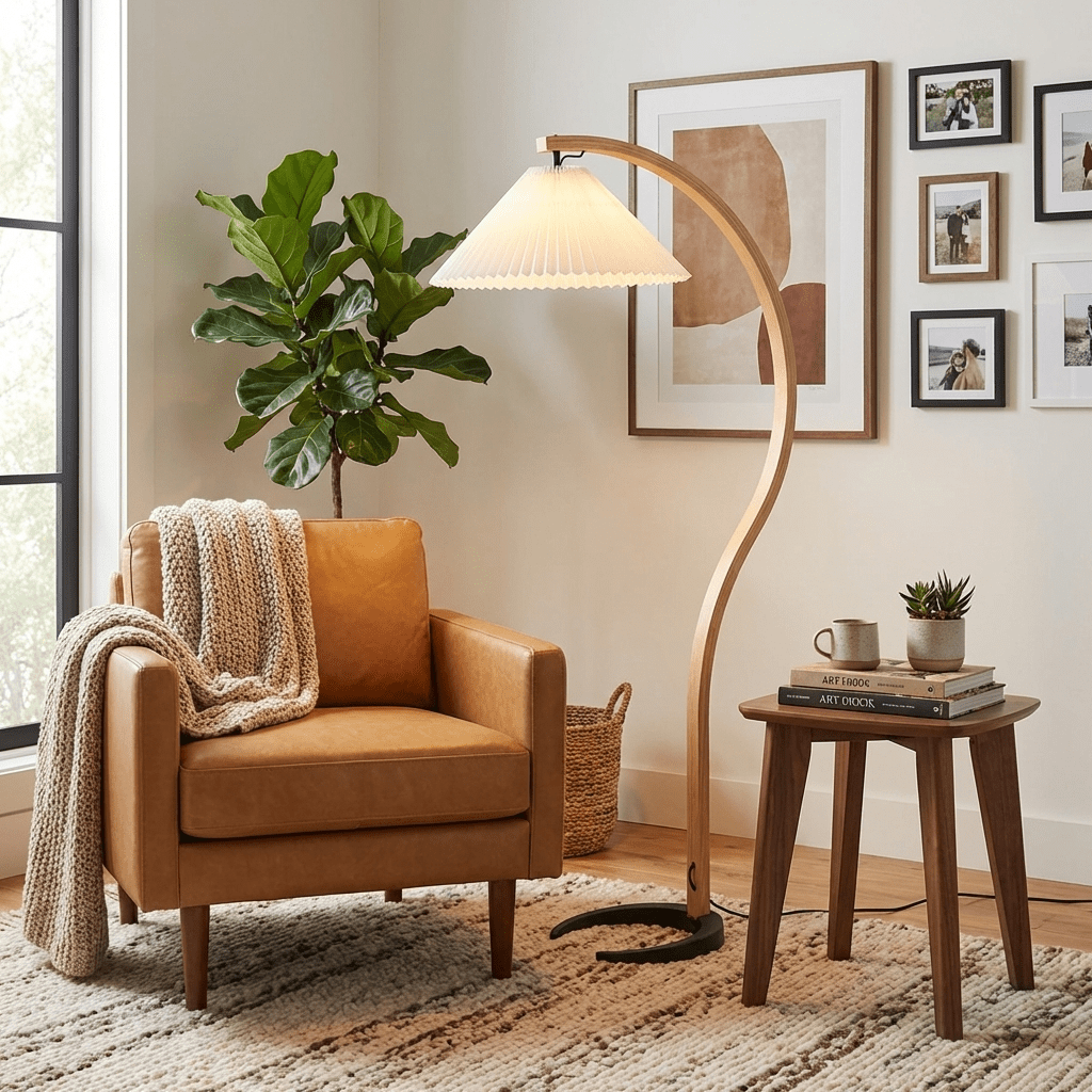 Scandinavian Wood Floor Lamp — Floor Lamp | Maison Monashee — view 2
