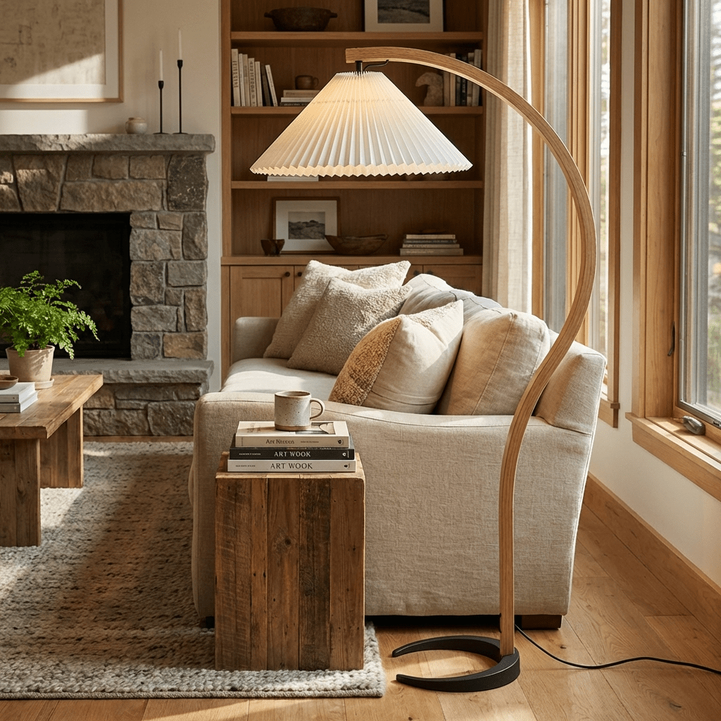 Scandinavian Wood Floor Lamp — Floor Lamp | Maison Monashee — view 4