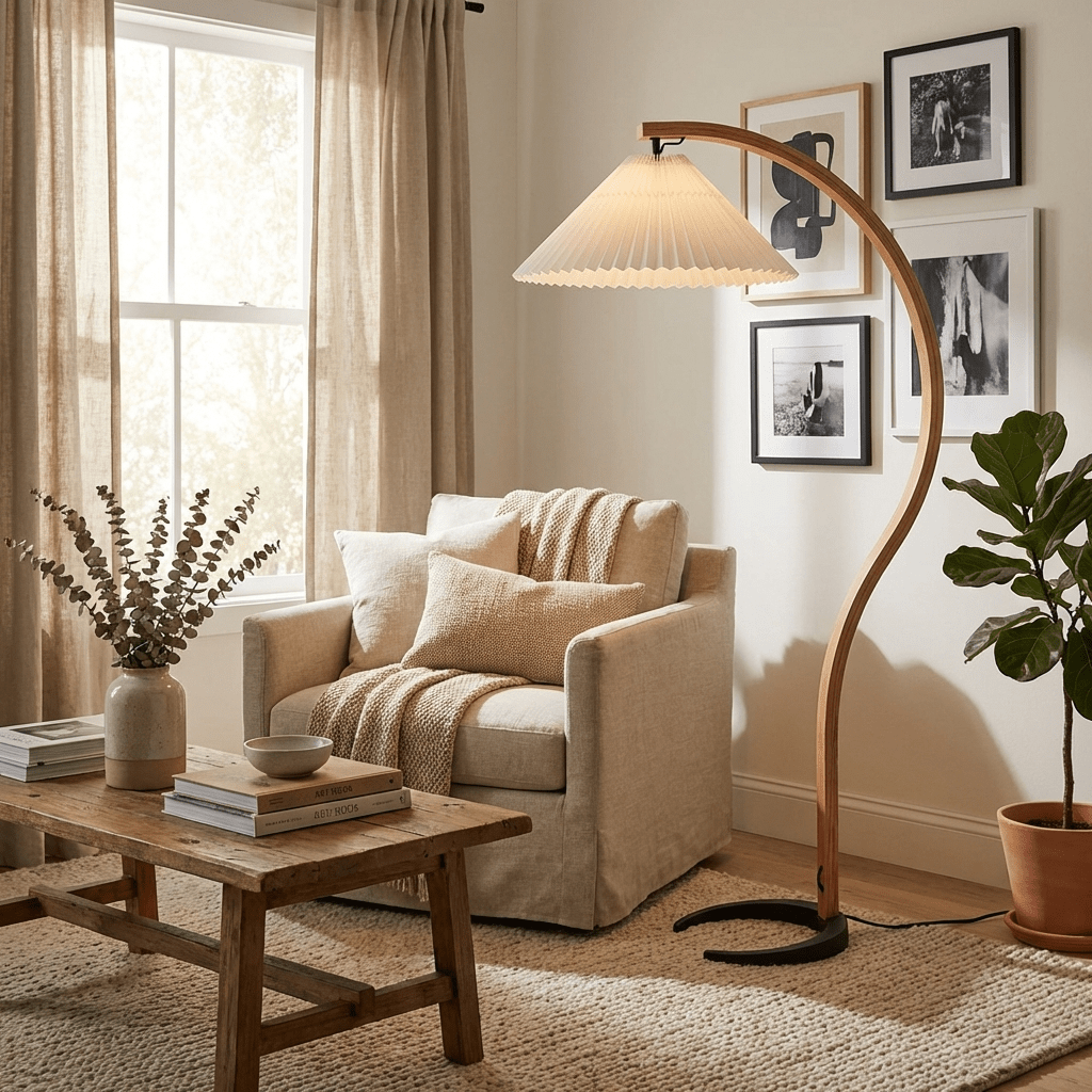 Scandinavian Wood Floor Lamp — Floor Lamp | Maison Monashee — view 8