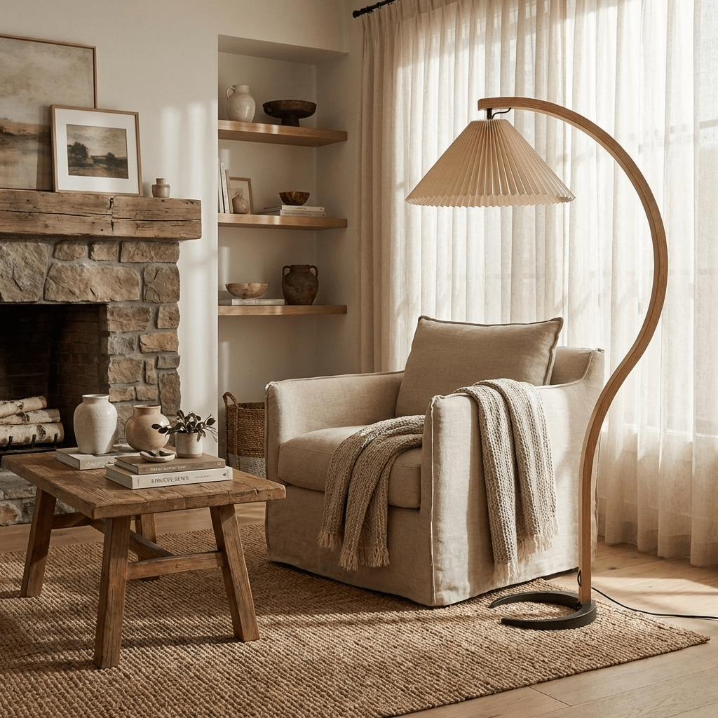Scandinavian Wood Floor Lamp — Floor Lamp | Maison Monashee — view 6