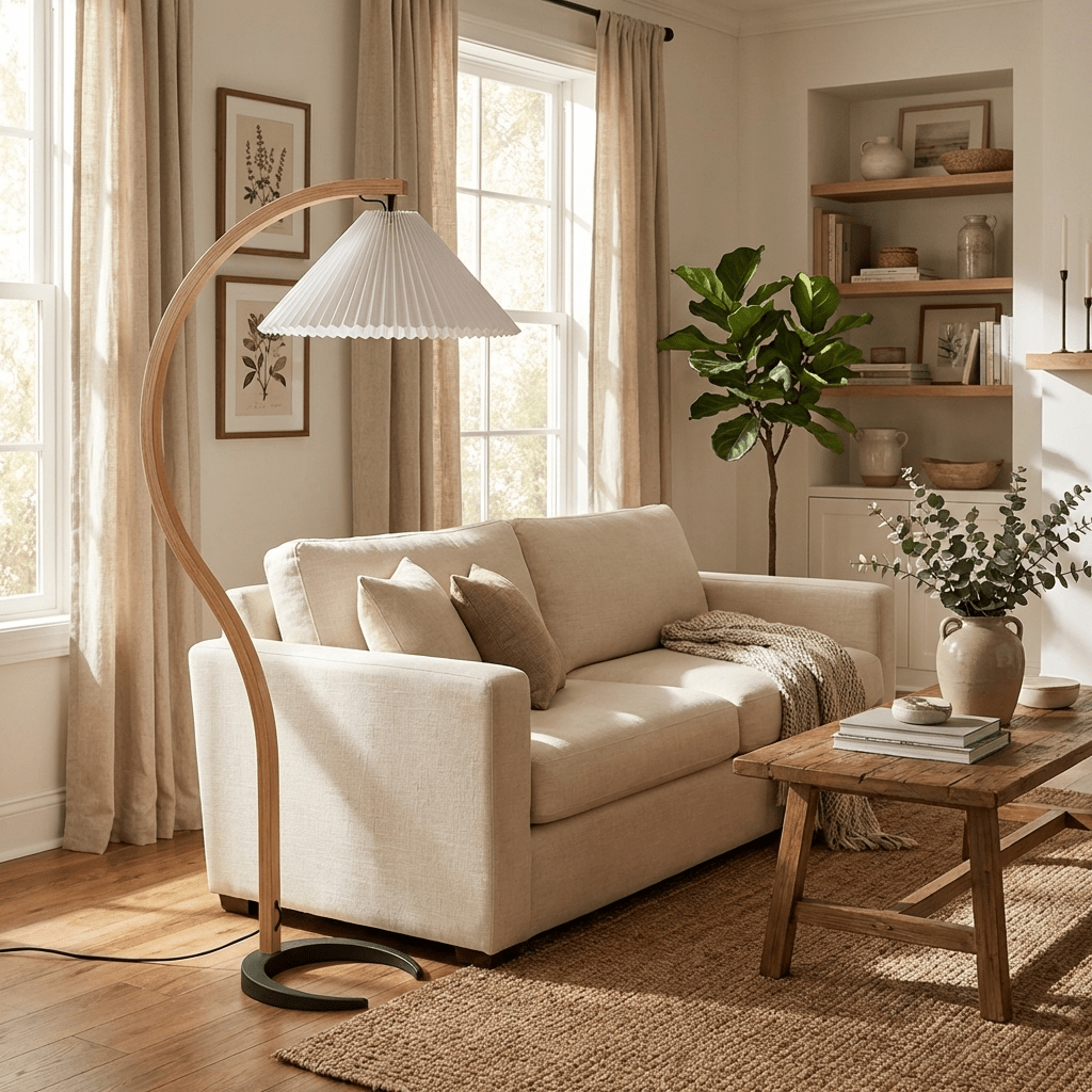 Scandinavian Wood Floor Lamp — Floor Lamp | Maison Monashee — view 7